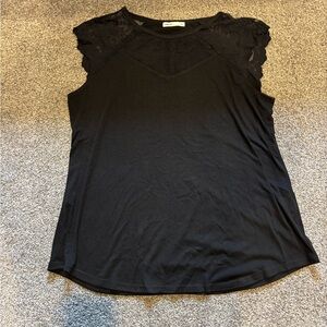Black Lace Sleeve Top